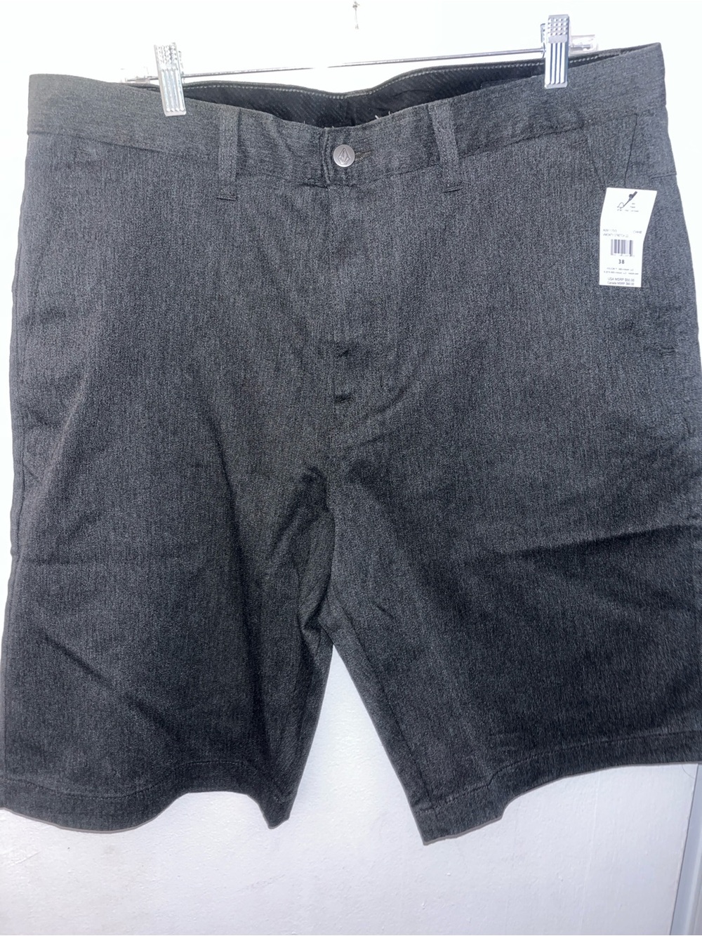 Volcom Men's Dark Charcoal Flat Front Shorts